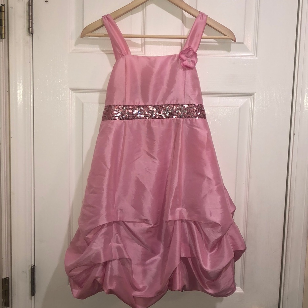 Pink silky girl’s dress